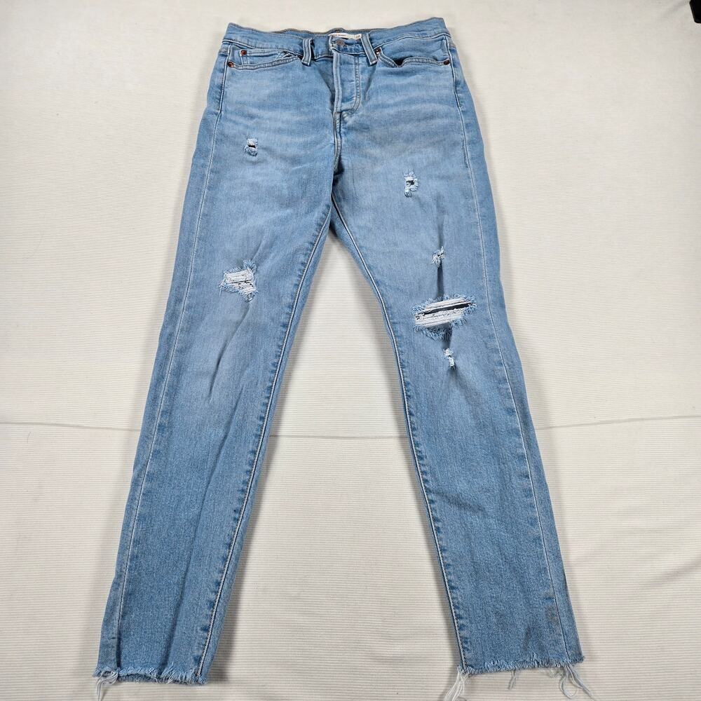 Levi's High Rise‎ Button Fly Wedgie Distressed Skinny Fit Jeans Women's Size 28